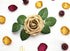 D-Seven Artificial Flower 25pcs Gold Foam Fake Roses with Stem for DIY Wedding Bouquets Floral Arrangements Wedding Flower Bridal Shower Party Home Decor (Gold)