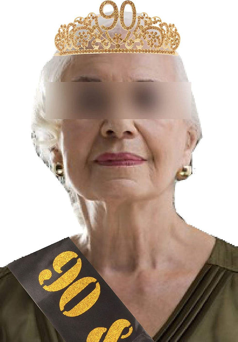 90th Birthday,90th Birthday Gift,90th Birthday Decorations for Women,90th Birthday Tiara,90 Birthday Sash,90th Birthday Crown,90th Birthday Gifts for Women,90th Birthday Party Decorations,90th Crown