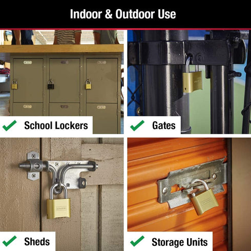 Master Lock 175D Locker Lock Set Your Own Combination Padlock, 1 Pack, Brass Finish