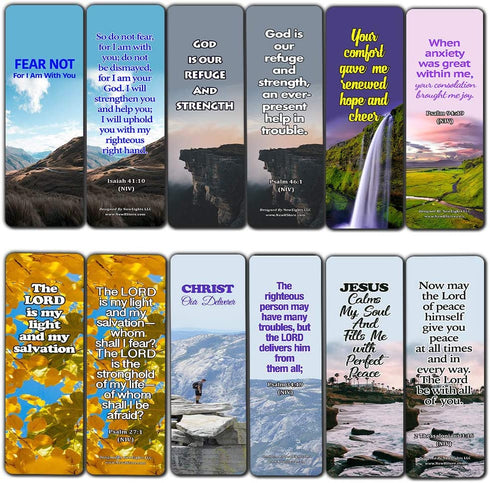 Powerful Bible Verses Bookmarks - God is in Control (30 Pack) - Handy Powerful Bible Verses About God is in Control Bible Texts