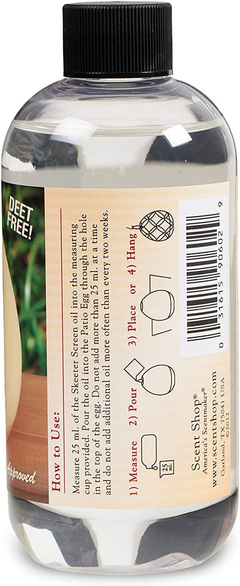 Scent Shop 90602 Skeeter Screen Patio Egg Mosquito Deterrent Refill Oil, 8 Ounces, 1