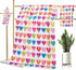 3Pcs Valentine's Day Beach Towel Set Include Beach Towel, Hand Towel and Wash Towel, Romantic Love Heart Bath Towel Set for Couples, Women, Men, Soft Towel Set for Valentine's Day Bathroom Home Decor