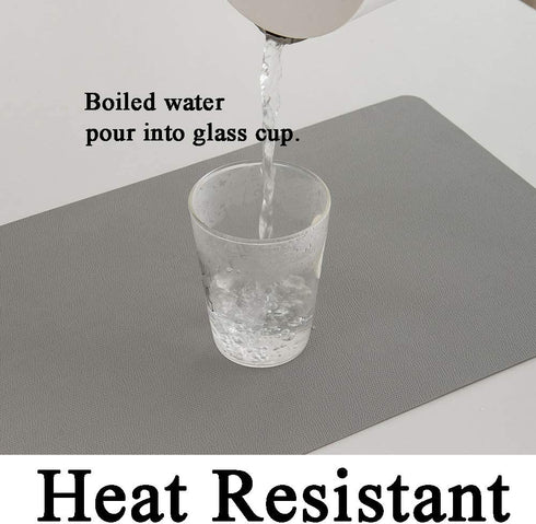 DOLOPL Placemats Grey Placemat Leather Table Mats Set of 6 Heat Resistant Easy to Clean Wipeable Waterproof Washable Modern Outdoor Placemats for Kitchen Dining Patio Table Spring Easter Decor €¦