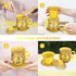 Tea Mug with Strainer Infuser/Lid/Saucer Ceramic Tea Cup Convenient System Chinese China JINGDEZHEN Porcelain Personal Travelling Teacup Set, Noble Enamel Yellow, 13.5oz(400ml)