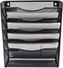 Klickpick Office 5 Sections Hanging Files Wall Mounted Metal Mesh Document File Organizer Magazine Holder Rack Desk Organizer Racks Multipurpose Use To Display File(Black, 5 tray wall racks New style)