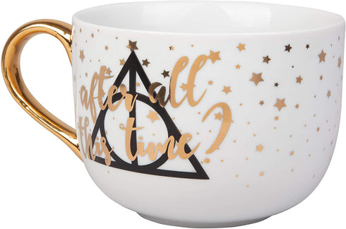 Harry Potter Latte Coffee Mugs, Set of 2 - After All This Time, Always - Deathly Hallows and Doe Patronus Designs - Great Valentines Day Gift - 16 oz