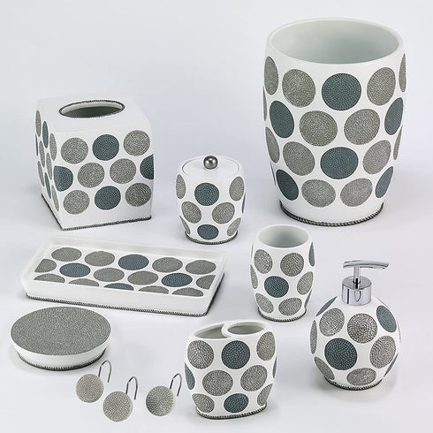 Avanti Linens Dotted Circles Collection, Vanity Tray, White