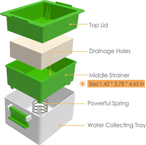 YARKOR Tofu Press, Easily Remove Water from Tofu for More Delicious, Tofu Squeezer Dishwasher Safe, Tofu Drainer and Strainer