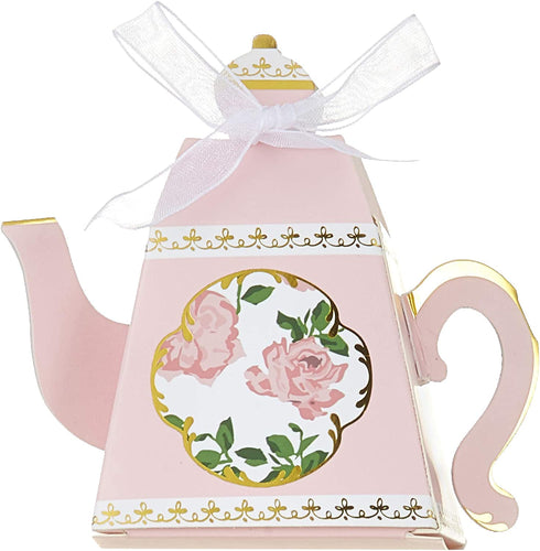 Kate Aspen, Tea Time Whimsy Collection, Teapot Tea Party Favor Box (Set of 24), One Size, Pink