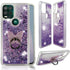 Motorola Moto G Stylus 5G Clear Case, ZASE Liquid Glitter Sparkle Bling Compatible with Moto G Stylus 5G Cute Girls Women Protective Flexible Cover Floating Quicksand w/Phone Ring Stand (Purple)