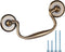 MOOD.SC 4 Pack 2 3/4" C-C Bail Drawer Pull Drop Swing Dresser Handles Hanging Pulls Cabinet Knobs Pull Antique Bronze Antique Brass Swan Neck Bail Pulls Hardware 70 mm 2.75" Hole Center