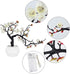 Artflower Plum Blossom Artificial Silk Flowers 2 Pack Simulation Flower with Ceramic Vase Fake Plant Potted Arrangement for Home Wedding Office DIY Living Room Party Garden Decoration (Mix)
