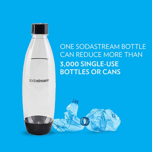 SodaStream Black 1L Slim Carbonating Bottles Twin Pack, Pack of 2