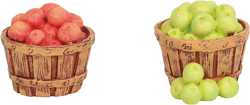 Department 56 Cross Product Accessories Village Baskets of Apples Figurine Set, 0.98 Inch, Multicolor