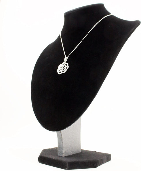Tytroy Elegant 12" 3D Black Velvet Necklace Jewelry Display Model Bust Stand for Home (Dresser/Shelves) & Business (Showroom/Fair) Storage Decoration & Presentation (12in 1PC)