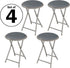 Folding Bar Stools Heavy-Duty 18-Inch Stool with 300lb Capacity and Padded Seats for Dorm, Recreation or Game Room by Lavish Home (Gray)