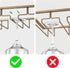 LACAFA Wine Glass Holder - Under Cabinet Stemware Rack in Home, Bar Kitchen Organization with 3 Rows Wine Glass Rack Hanger Storage Metal Organizer for Under Shelf Hanging (Gold)