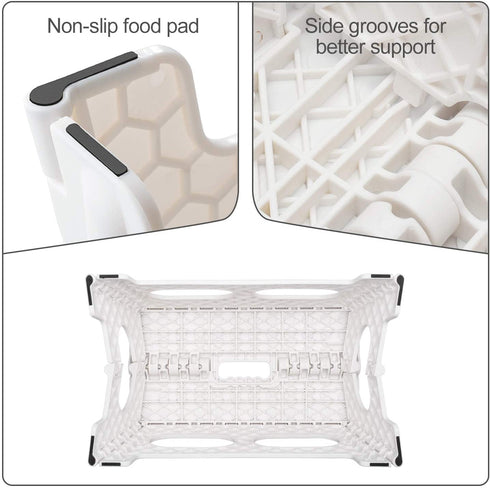 ACSTEP Folding Step Stool - 9" Height 15" Wide Foldable Stepping Stool Sturdy Holds Up to 300 lbs, Safer and Non Slip Foldable Step Stool for Kids - Enough to Support Adults (White)
