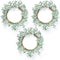 Feirui Pillar Candle Rings Set of 3, Frosted Boxwood Round Wreath Artificial Wreath Green Leaves Wreath Christmas Holiday Parties and Home Decor