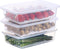 JMUSTTBO Set of 3Pcs Plastic Food Storage Containers,Stackable Fridge Storage Container with Removable Drain Tray and Lid,to Store Fruits, Vegetables, Meat and More (Large)