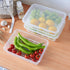 JMUSTTBO Set of 3Pcs Plastic Food Storage Containers,Stackable Fridge Storage Container with Removable Drain Tray and Lid,to Store Fruits, Vegetables, Meat and More (Large)
