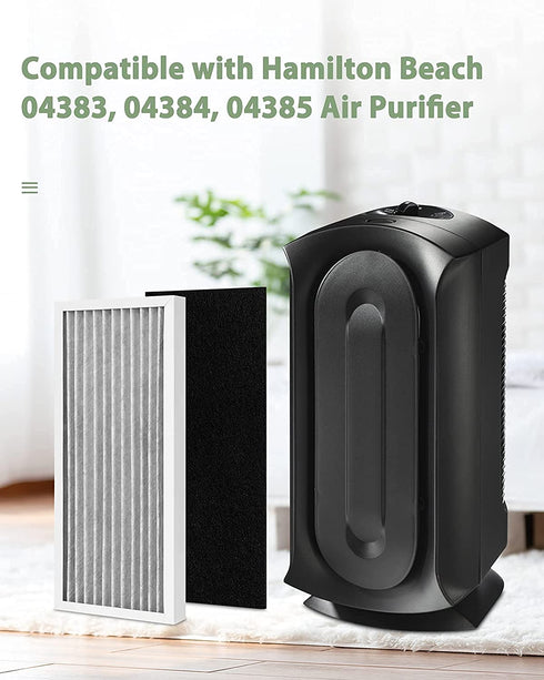 Future Way Upgraded 2 HEPA + 8 Carbon Filter Set Compatible with Hamilton Beach 04383, 04384, 04385 Air Purifier, Part# 990051000
