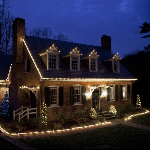 LED Rope Lights, 16.4ft Waterproof Connectable Strip Lighting, 3000K Bright Soft White, Indoor Outdoor Mood Lighting for Home Christmas Holiday Garden Patio Party Decoration