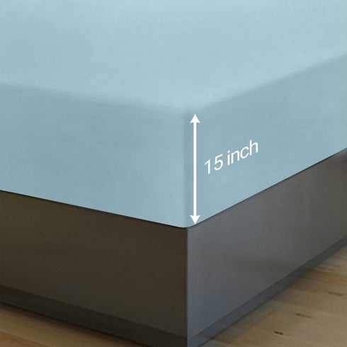 Utopia Bedding Queen Fitted Sheet - Bottom Sheet - Deep Pocket - Soft Microfiber -Shrinkage and Fade Resistant-Easy Care -1 Fitted Sheet Only (Spa Blue)