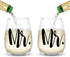 Mr and Mr Stemless Wine Glass Set of 2, Couple Wine Glass Gift for Gay Couple 15Oz - Gift Set for Engagement Wedding Birthday Anniversaries Valentine's Day - Ideal for Him, Male Couples, Pride Couples