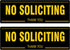 (2 Pack) No Soliciting Sign for House, Metal Self-Adhesive No Soliciting Sign for Door, 7.5" x 2.5" No Soliciting Signs for Business, No Solicitation Signs for Home Office Gate Window, Indoor Outdoor Use Weather Resistant No Fade Rust Free