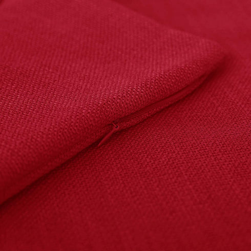 Deconovo Soft Cushion Covers - Faux Linen Blank, Pillow Covers/Throw Pillow Cases for Sofa & Couch (Red, 20x20 in, Set of 4, No Insert)