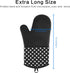 OVAWA Silicone Oven Mitts, Extra Long Kitchen Oven Gloves, Professional Heat Resistant Baking Gloves, 1 Pair, Black