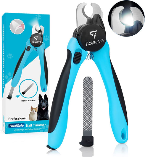 iToleeve LED Dog Nail Clipper with Light and Safety Guard, Illuminates Cats & Dogs Nails, Avoid Over-Cutting, DualSafe Dog Nail Trimmers