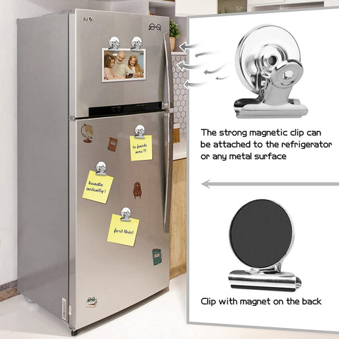 GRTARD Magnetic Clips 60 Pack Fridge Magnets Clips Magnetic Hooks Clips, Strong Refrigerator Magnets Clips, Whiteboard Magnetic Clips, 1.2 Inch (Silver)€¦