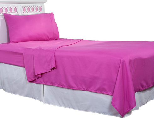 Brushed Microfiber Sheet Set-3 Piece Bed Linens-Fitted & Flat Sheets, Plus Pillowcase-Wrinkle, Stain & Fade Resistant by Lavish Home (Twin XL, Pink)
