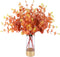 3 PCS Artificial Eucalyptus Leaves Stems, Fake Silk Eucalyptus Branches for Fall Home and Wedding Table Vase Decor, Silver Dollar Eucalyptus as Farmhouse Wall and Patio Planters Decoration