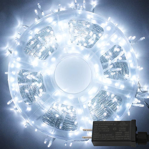 YAOZHOU Cool White Christmas String Lights Indoor Outdoor IP44 Waterproof 196.8Ft 600LED 8 Modes Cool White Fairy Decor Lights for Holiday,Party,Wedding,Garden(Cool White)