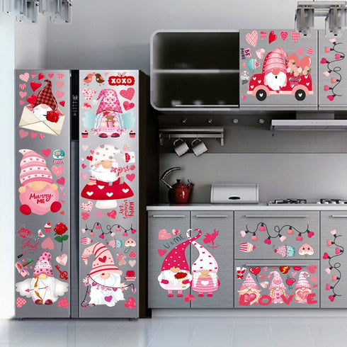 DmHirmg Valentine's Day Window Clings Decorations, Valentines Window Decal Stickers Valentine's Day Decorations Removable Window Sticker Decals for Home Party Wedding Anniversary Decorations (9 Sheet)