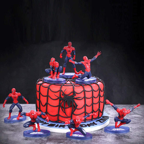 7 pcs Spider cake topper, spider themed party supplies, kids birthday cake decoration