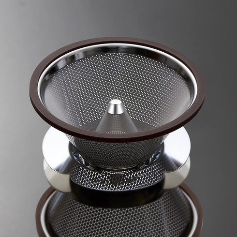 Pour Over Coffee Dripper,Without Filter Stainless Steel Coffee Filter Reusable Pour Over Coffee Filter 1-3 Cup Paperless Metal Cone Coffee Filter, Cnuben W60 Coffee Dripper
