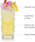 Viski Pacific Crystal Tiki Glasses Set of 2, Lead-Free Premium Crystal Clear Glass, Stylish Tiki Cocktail Glasses, Cocktail Glass Gift Set, 14 oz