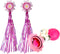 Kids Bike Horn, Children Bicycle Bell with 2 Pack Bike Handle Streamers Bike Accessories for Girls or Boys (Pink)
