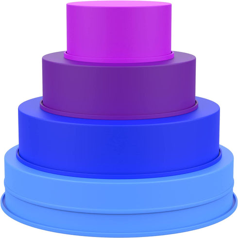 Round Silicone Baking Cake Pan - Nonstick 4/6/8/9 inch Multi Tier Circular Bake Cake Mold Set for Cheesecake Smash Layer Cake Silicon Tins