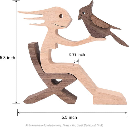 Parrot Decor Woman and Parrot Statue Bird Figurines Home Decor