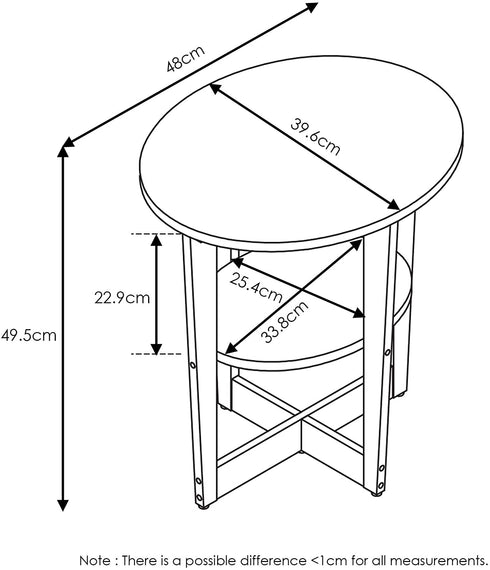 Furinno JAYA End Table, One, Walnut