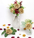 D-Seven Artificial Flower 25pcs Gold Foam Fake Roses with Stem for DIY Wedding Bouquets Floral Arrangements Wedding Flower Bridal Shower Party Home Decor (Gold)