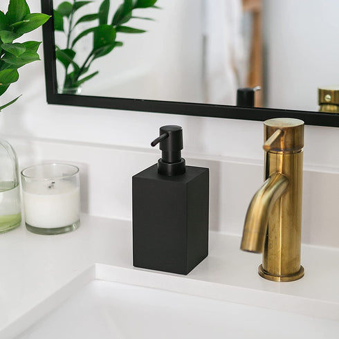 Yew Design Black Soap Dispenser for Bathroom (Square) Hand Soap Dispenser for Kitchen