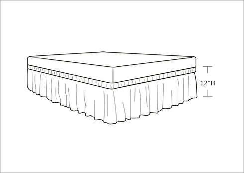 Biscaynebay Wrap Around Bed Skirts for Full & Full XL Beds with Short Drop of 12", Silver Grey Elastic Dust Ruffles Easy Fit Wrinkle Resistant Silky Luxurious Fabric Solid Machine Washable