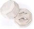 Velvet Ring Box, Etercycle Octagon Gorgeous Vintage Double Jewelry Ring Gift Box with Detachable Lid for Proposal Engagement Wedding Ceremony (Beige)