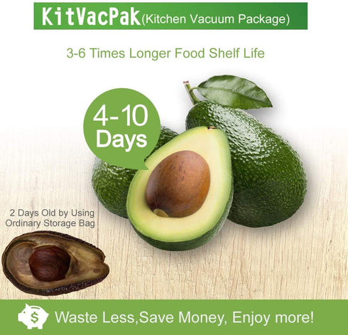 KitVacPak 100 Quart 8X12 Vacuum Food Sealer Bags with BPA Free and Heavy Duty,Commercial Grade Vacuum Sealer Freezer Bags Compatible with Any Type Vacuum Sealer Machine